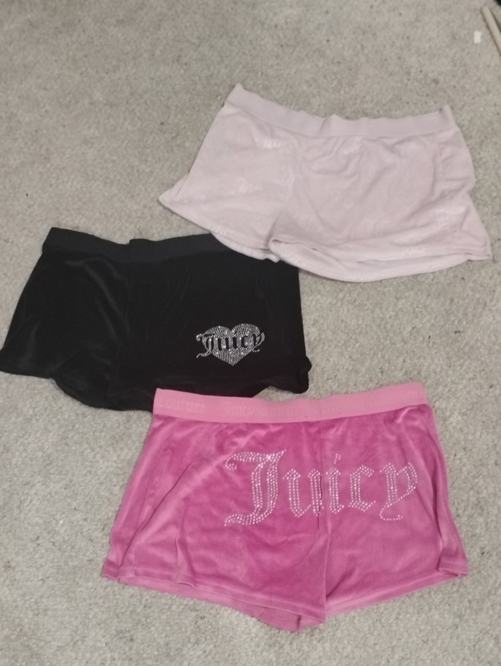 3 Pairs Of Juicy Couture Velour Shorts